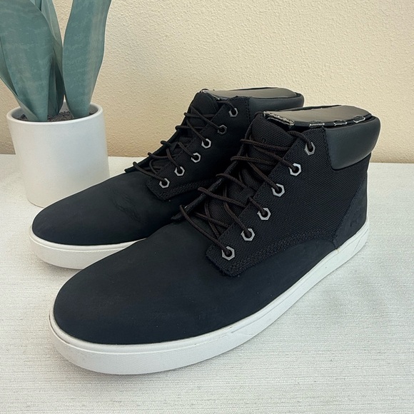 Men\'s Black Nubuck/Mesh Timberland Ortholite Ankle Boots